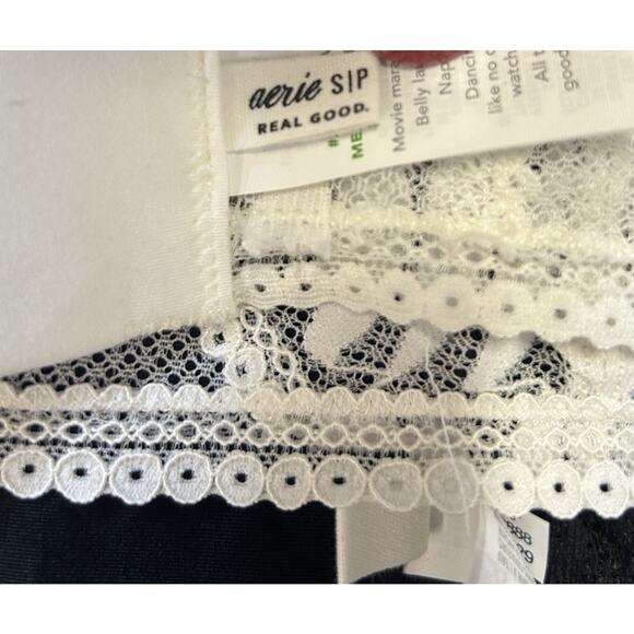 Aerie Hibiscus Lace Longline Bralette Lot of 2 Black & White Size Small - Picture 6 of 7